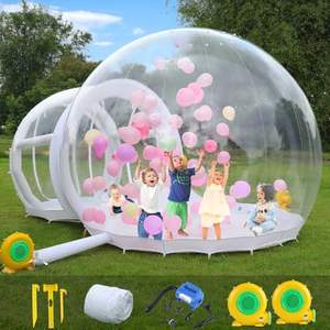 Tienda de campaña de PVC inflable transparente con soplador, casa de burbujas, cúpula inflable, bombas de aire eléctricas para acampar familiar - Product Image 4