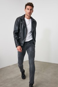 Pantalones Vaqueros Rectos para Hombre, Estilo 2022, Sólidos, Transpirables, Lavados, con Revestimiento, Casuales - Product Image 3