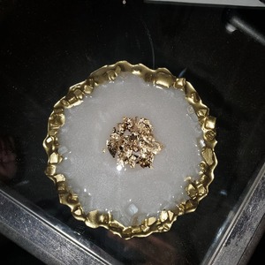 Plateau de luxe en résine bleu blanc et or en forme de pétale Plateau décoratif unique pour cadeau de mariage et style de table de l'Inde - Product Image 5