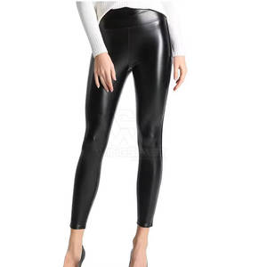 Pantalones de cuero de diseño profesional Pantalones de cuero transpirables de color liso sólido impermeables de alta calidad para mujer - Product Image 1