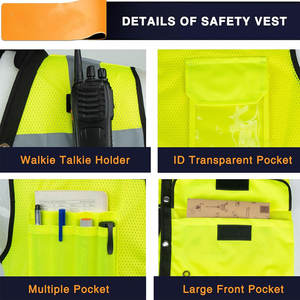 Gilet de sécurité réfléchissant avec gilet réfléchissant pour la sécurité des travailleurs, vêtements de travail de construction - Product Image 2