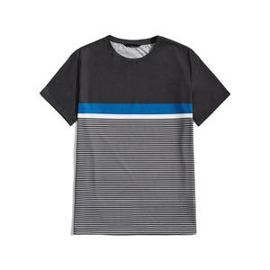 Camiseta de cuello redondo a rayas para hombre Camiseta personalizada de alta calidad para hombre - Product Image 1