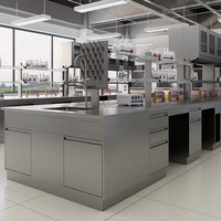 Meubles de laboratoire de classe industrielle, table de travail en acier inoxydable robuste, établi de laboratoire chimique avec évier