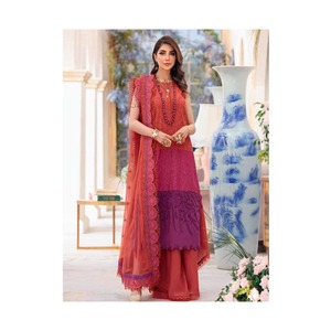 Venta al por mayor Readymade 3 piezas estilo pakistaní señoras trajes de invierno Salwar kameez bordado sobre escote con chal 2024 - Product Image 4