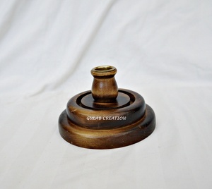 Short Rustic Style Natural Wooden <b>Candle</b> <b>Stick</b> <b>Holder</b> Handmade Retro Round Shape Vintage Taper <b>Holder</b> Home Decoration - Product Image 2