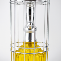 Ensemble de chicha portable moderne en aluminium laqué avec base en verre, poignée détachable, design de voyage, chicha d'extérieur
