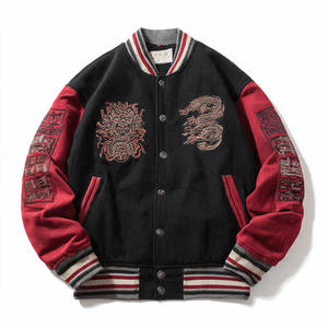 Veste universitaire surdimensionnée pour homme, hiver, broderie OEM, 100% laine, logo sur la manche, respirante, coupe-vent - Product Image 3