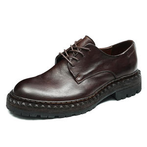 Zapatos de Trabajo Duraderos de Cuero Vacuno con Forro Antiolor y Absorción de Impactos, Zapatos Casuales para Hombre, Zapatos para Uso Diario - Product Image 1