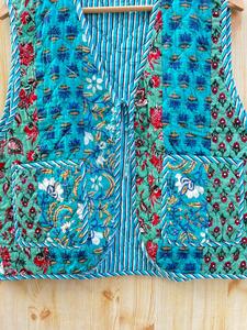 100% algodón hecho a mano bohemio acolchado abrigo de punto para mujer estilo Vintage Hippie Patchwork chaleco bordado bolsillos transpirable - Product Image 3