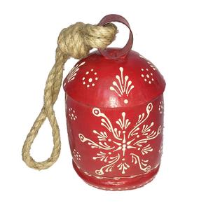 Campana decorativa pintada en rojo con cuerda colgante/templo/campana de Navidad - Product Image 6