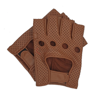 Gants au poignet en cuir véritable pour hommes, gants demi-doigts classiques, confortables et chauds pour l'hiver, vente en gros