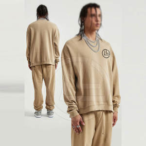 Elegante conjunto de chándal de gran tamaño para hombres con Sudadera con capucha de ajuste ancho y pantalones de Jogger cónicos, ropa de calle para hombres, conjunto holgado - Product Image 5