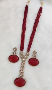 Monalisa And Hydro Long Mala Necklace With <b>Beautiful</b> <b>Earrings</b> Premium Quality Mala Perfect For Party Wear Casual Wear - Product Image 2