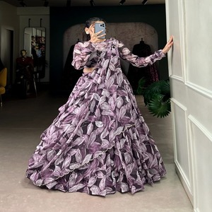 ผ้าใยไหมพิมพ์ลาย lehenga choli ผู้ผลิตจาก surat - Product Image 1