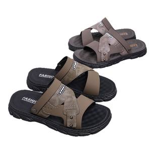 Sandales fermées en cuir véritable pour hommes, respirantes, décontractées, sportives, avec semelle extérieure en caoutchouc antidérapante, chaussures d'été pour hommes - Product Image 5