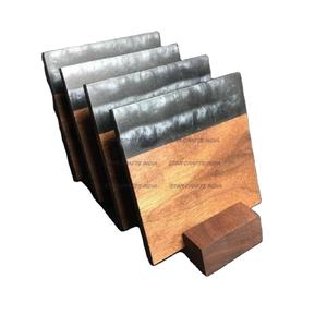 High Quality Nature Wood <b>Epoxy</b> Resin Unique Coaster Cup Drink Round Square Wooden Unique Coaster <b>Epoxy</b> Resin - Product Image 1