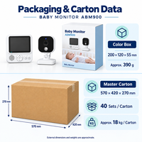 Monitor Bayi dengan Unit Utama Berukuran 89 X 82 X 19mm dan Kamera Ringkas untuk Penempatan di Kamar Bayi dan Perencanaan Pemasangan ABM900