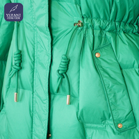 Veste longue matelassée pour femme avec capuche et cordon de serrage à la taille, manteau d'hiver chaud en duvet, parka, vêtements d'extérieur, OEM ODM personnalisé