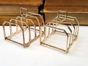 ที่ใส่ขนมปังปิ้งสีเงินแนววินเทจสำหรับขนมปังอาหารเช้าอุปกรณ์ครัวที่เก็บของในบ้าน - Product Image 2