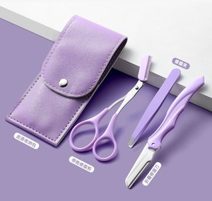 Vente chaude en acier inoxydable cils sourcil pince à épiler pointe pointue inclinée dans la pochette de rangement de voyage pince à épiler à sourcils - Product Image 3