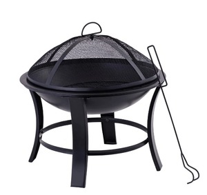 กองไฟโลหะเคลือบผงสีดำสำหรับสวนกองไฟแบบตั้งแคมป์ขนาดใหญ่สำหรับบ้านไร่สนามหญ้าอุปกรณ์ปิกนิก - Product Image 1