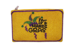 Bolso de Mano con Cuentas Hecho a Mano de Diseñador para el Mardi Gras, Diseño Abstracto a Cuadros, Bolso Elegante para Mujer, Ideal para Regalos y Eventos - Product Image 4