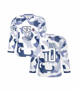 ชุดกีฬาฮอกกี้น้ำแข็งย้อนยุค เสื้อฮอกกี้น้ำแข็งสีดำ ชุดทีม ฮอกกี้น้ำแข็งแบบสั่งทำพิเศษ พิมพ์ลายแบบระเหิด - Product Image 2