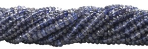 Cadena de cuentas facetadas de iolita de 4 a 5 mm, cuentas de piedras preciosas naturales para la fabricación de joyería. - Product Image 3