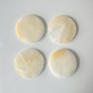 Juego de Posavasos de Ónix Blanco Natural, Posavasos de Piedra de Lujo, Decoración Moderna para Mesa - Product Image 3