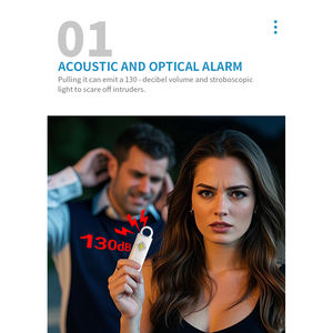 Alarme personnelle de sécurité pour femmes 130 dB, auto-alimentée avec bouton SOS d'urgence, appel de détresse, fonctions anti-vol et anti-perte - Product Image 2