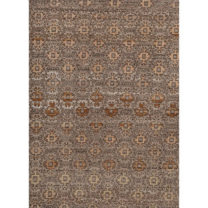 Alfombra Afgana de Lana Tejida a Mano en Beige y Marrón con Patrón Geométrico para Decoración del Hogar -EA-3065 - Product Image 3
