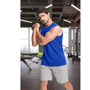 Haute qualité Gym Fitness débardeur hommes et femmes entraînement col rond vêtements sans manches pour la course-en vrac - Product Image 4