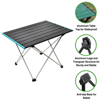 Table pliante d'extérieur MEIAO, table de camping portable, table de pique-nique et ensemble de chaises, en alliage d'aluminium, pour les événements