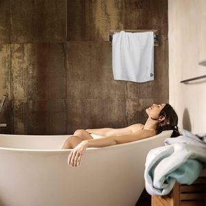 2PCS Porte-serviettes de salle de bain rustique, porte-serviettes mural Butizone avec bois patiné et métal ondulé galvanisé - Product Image 6