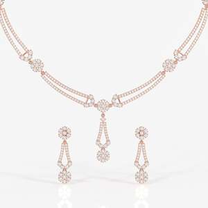 Collier en or 18 carats avec diamant de laboratoire de luxe de Vienne pour les occasions de mariage - Product Image 6