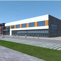 Bâtiment industriel préfabriqué en acier avec toiture métallique pour supermarché, mezzanine à 2 étages pour bâtiment métallique
