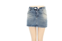 Jupes en jean décontractées pour femmes, coupe trapèze, délavées, taille haute, boutonnées sur le devant, grandes tailles, style vintage, avec motifs diamants, vente en gros, sur mesure