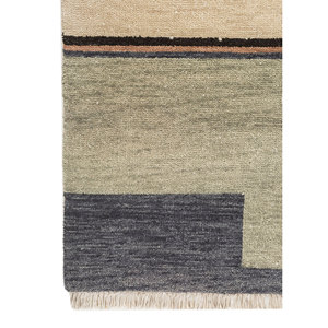 Alfombras de Lana Verde Blythe Anudadas a Mano LCA-7027(Fr) para el Hogar, Alfombra de Salón con Patrón Abstracto de 9x12 para Decoración de Dormitorios y Pasillos - Product Image 4
