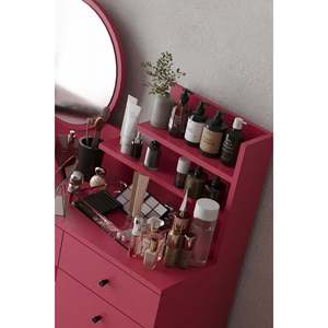 Harmony Modern Eco-Friendly Foldable Dressing Table with Removable Mirror Two Drawers <b>Vanity</b> Desk Bedroom <b>Makeup</b> Set - Product Image 6