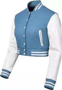 Blouson universitaire prêt-à-porter en tissu doux avec boutons-pression, style confortable pour la mode décontractée, les sorties en plein air et l'usage quotidien - Product Image 2
