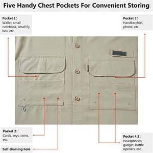 Camisa de pesca de manga convertible para hombre, camisa de exterior con ventilación trasera de malla abotonada con UPF 50 + UV poliéster Spandex senderismo viaje - Product Image 6