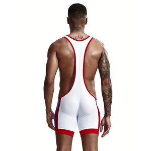 <b>Men's</b> Custom Logo Breathable Quick Dry Wrestling Singlet One Piece <b>Sauna</b> Body <b>Suit</b> for Workout Training - Product Image 5