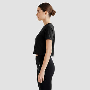 GAI Pulse <b>Top</b> (Black)-Slim Fit Breathable Cotton Jersey with Diamond Decoration Sexy Oversized Summer Woman's <b>Top</b> Sizes XS to XL - Product Image 3