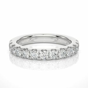Anillo de Media Eternidad con Diamantes Redondos en Engaste de Puntas para Mujer - Product Image 6