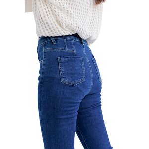 Pantalones pitillo de mezclilla ajustados superelásticos para mujer, ropa de calle térmica de lana de cintura media, estilo Formal para invierno - Product Image 3