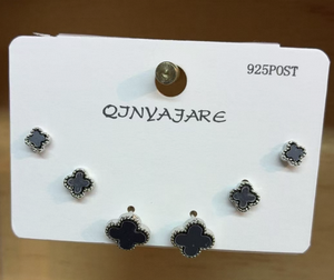 Qjnyajare French Style <b>Cross</b> Stud <b>Earrings</b> Antique <b>Silver</b> Plated Women's Fashion Jewelry 925post Bezel Setting - Product Image 3