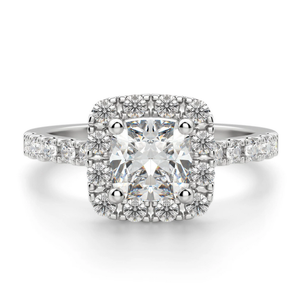 Cojín Corte Halo Moissanite Anillo de compromiso Anillo de plata esterlina Moissanite Nuevo diseño Anillo para mujer - Product Image 1