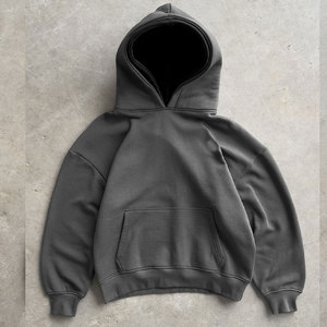 2024 nouveau Style polaire pull sur mesure sweats à capuche français éponge gris Street Wear homme 650 Gsm sweat à capuche Double casquette conception Unique à capuche - Product Image 1