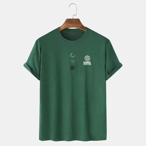 เสื้อยืดผ้าฝ้ายโพลีเอสเตอร์สำหรับผู้ชาย2025ออกแบบโลโก้ได้ตามต้องการสำหรับฤดูร้อน - Product Image 2