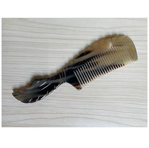 Peigne en corne de vache naturelle fait à la main, outil professionnel de coiffure - Product Image 4